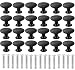 Produktbild KAHEIGN 24Pcs Schubladenknopf Möbelknöpfe Schrankknöpfe, 30mm Matt-Schwarz Schubladengriffe Kommodenknöpfe Möbelgriff mit 24pcs Schrauben, Schubladenknöpfe Set für Schrank Schublade Küche