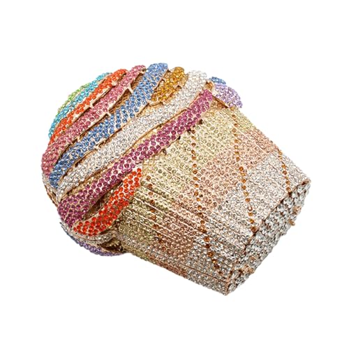 Image of Women Ice Cream Crystal Evening Bag Luxury Rhinestone Clutch Wedding Party Minaudiere Purse and Handbag for Cocktail