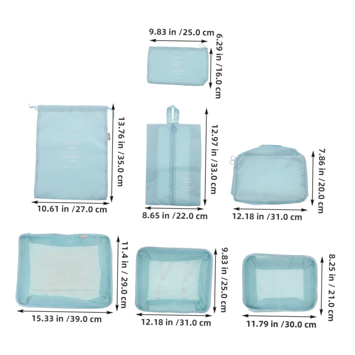 COLLBATH Set 14 Pezzi Cubi Organizzatori Valigia da Viaggio Oxford, Leggero e Multicomparto, Compressore per Abbigliamento e Borsa Toilette, per Viaggi di Lavoro e Vacanze Lunghe