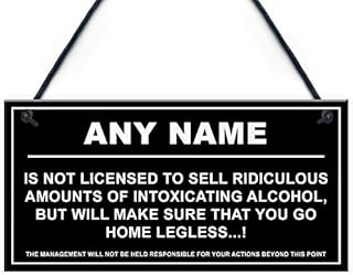 RED OCEAN Personalised Man Cave Sign Home Shed Pub Bar Licensee Funny Alcohol License Gift Plaque