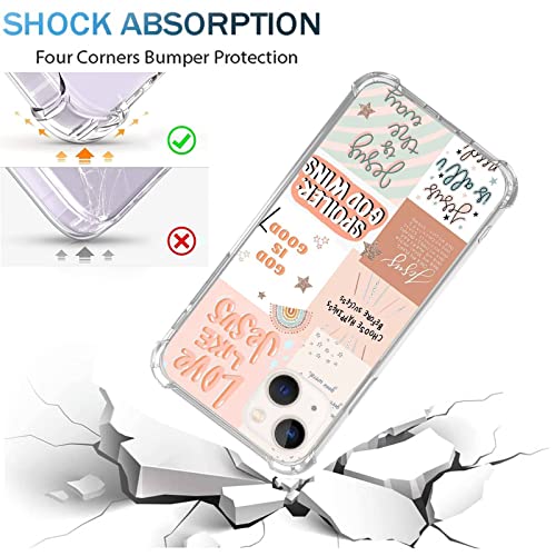 Boho Jesus Collage Phone Case Compatible With Iphone 13, Christian Quote Collage Case For Girl Women Men, Unique Soft Tpu Bumper Cover Case For Iphone 13 #TOP2