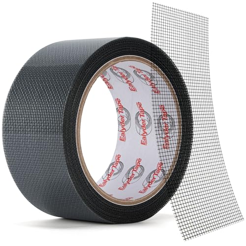 Ealyder Tape Fliegengitter Reparatur Klebeband 50 mm x 9 m Fliegengitter Reparatur Set Wasserdichtes Netz-Reparaturpflaster Schwarz