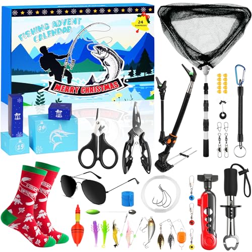 LUMYCE Calendario Adviento Hombre 2025: Adolescente Adviento Calendario Herramienta Pesca Calendario Navidad 24 días Regalo Sorpresa