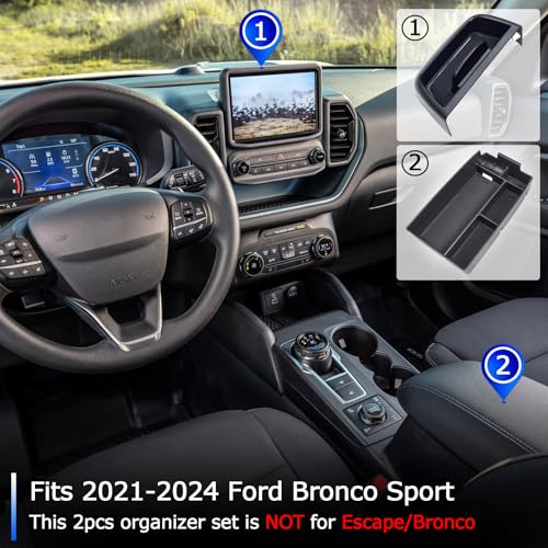 image for TOPINSTALL New Tray 2PCS Set Compatible with 2021-2024 Ford Bronco Spo