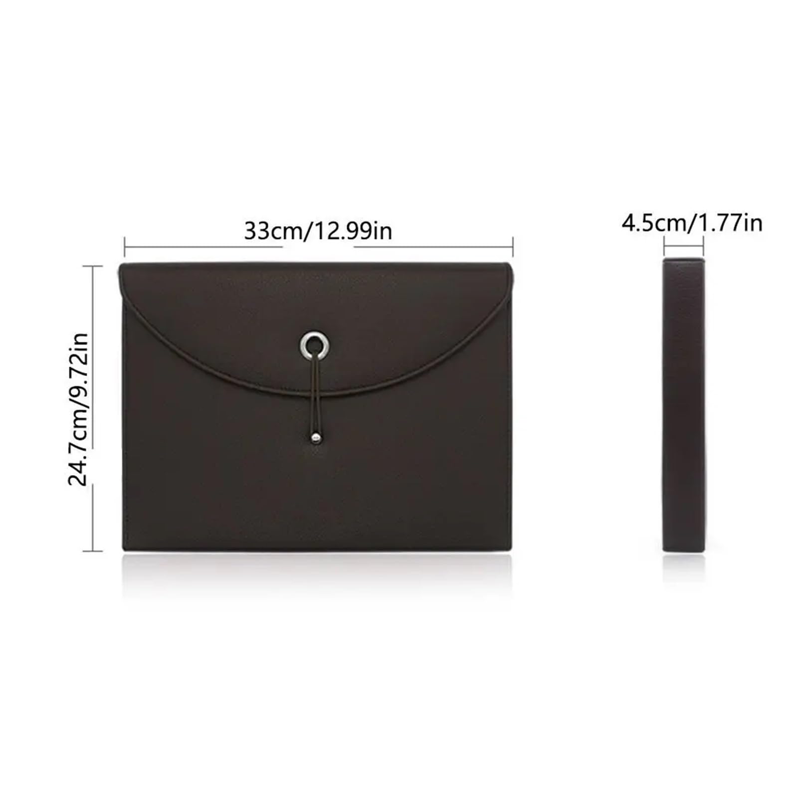 Portadocumenti A4 in Pelle PU Borsa portadocumenti in pelle PU impermeabile con 13 tasche, portadocumenti espandibile, portatile, multifunzionale, formato A4(Black)