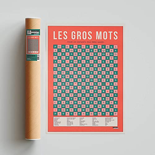 LA Majorette À Moustache - Affiche Les Gros Mots - Idée cadeau - 50 cm x 70 cm - Livrée dans Un Tube Protecteur en Carton pour Les Amateurs d'humour décalé – vue 5