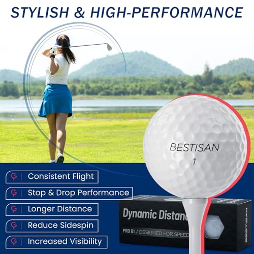 Golf Balls for Men Women, Long Distance & Low Spin & Low Trajectory for Straighter Shots, Golf Training Aid Gift for Dad Husband - Image 3
