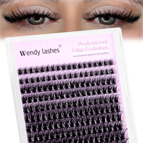 Pestañas Postizas 60D Pestañas Pelo a Pelo Manga Individuales Extensiones de Pestañas Anime en Racimos 10-18mm Wendy Lashes Naturales DIY Efecto Húmedo(Fairy lash-60D-1018)