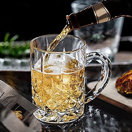 ZCX 440 ml Gefrierschrank Eisassen Kristallglas mit Griff Trinkgläser Tassen  Kühlung Bier Becher mit Schnittdekoration Klarer Bier Tassen  Sommergeschenke Biergläser : Amazon.de: Küche, Haushalt \u0026 Wohnen