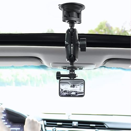 Soporte de ventosa para parabrisas de automóvil con rotación de 360° para GoPro Hero 10 9 8 7 6 5 4 3 DJI OSMO cámara de acción, mayor potencia de