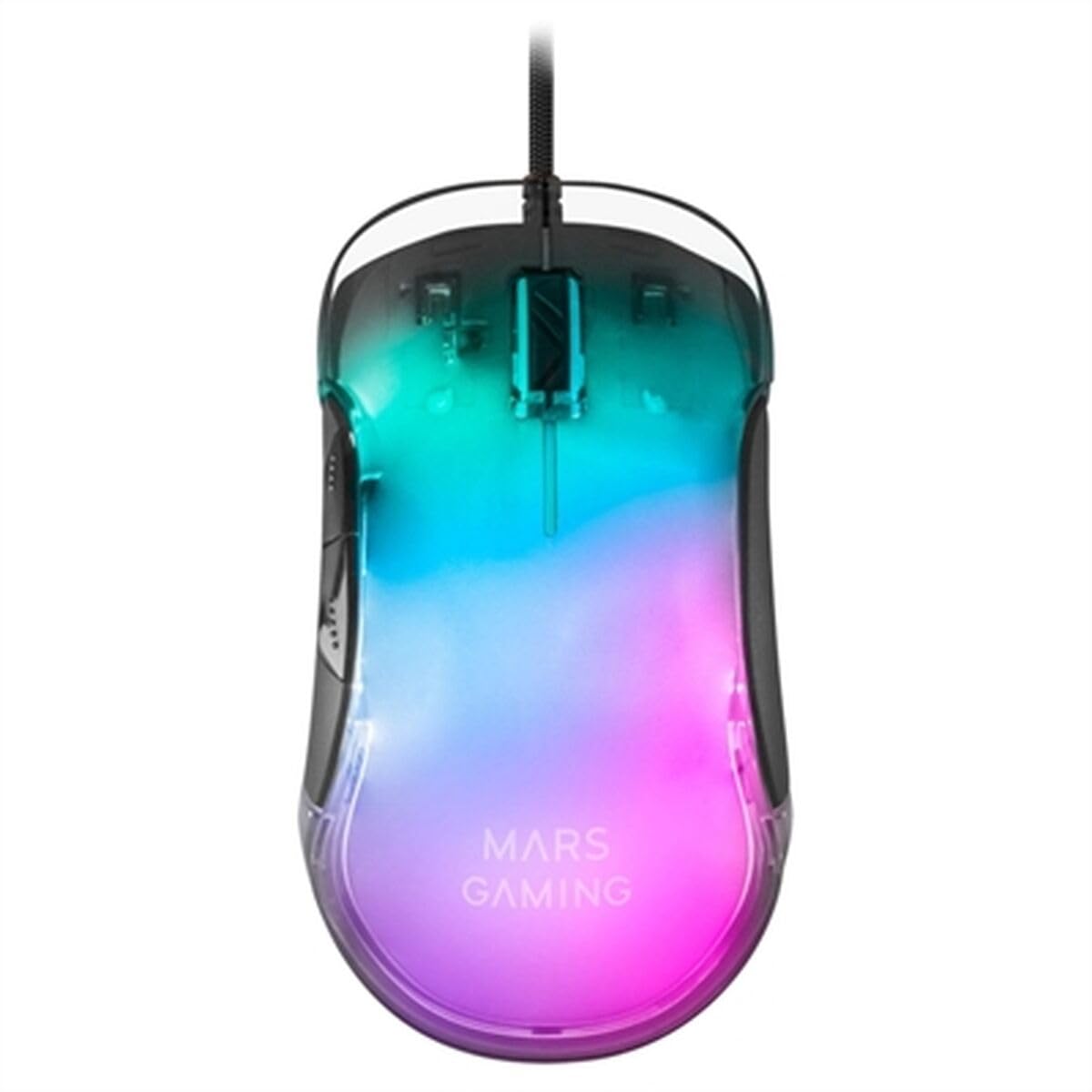 Mars Gaming MMGLOW, RGB Chroma-Glow Gaming Mouse, Mirror Finish, Ultra-Lightweight, 12800 DPI, Black