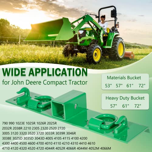 Heavy Duty Bolt on Compact Tractor Grab Hooks 2\" Receiver fit for John Deere 1025R 2320 2520 2720 2025R 2032R 2038R 3032E 4010 4100 4110 4115 - Thumbnail 4