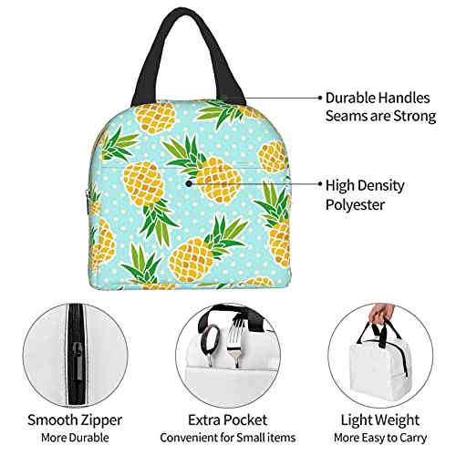 Duduho Cute Pineapples Lunch Bag Compact Tote Bag Reusable Lunch Box Container For Women Men School Office Work #TOP3