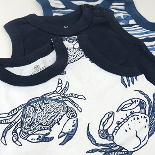 HonestBaby Short Sleeve and Tank Romper 100% Organic Cotton for Infant Baby and Toddler Boys2