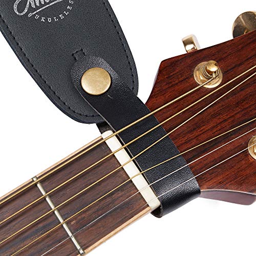 Amumu Guitar Strap Sbr Foam Padded Extra Long Black For Acoustic, Electric And Bass Guitars With Strap Blocks & Headstock Strap Tie - 3.3" Wide #TOP6