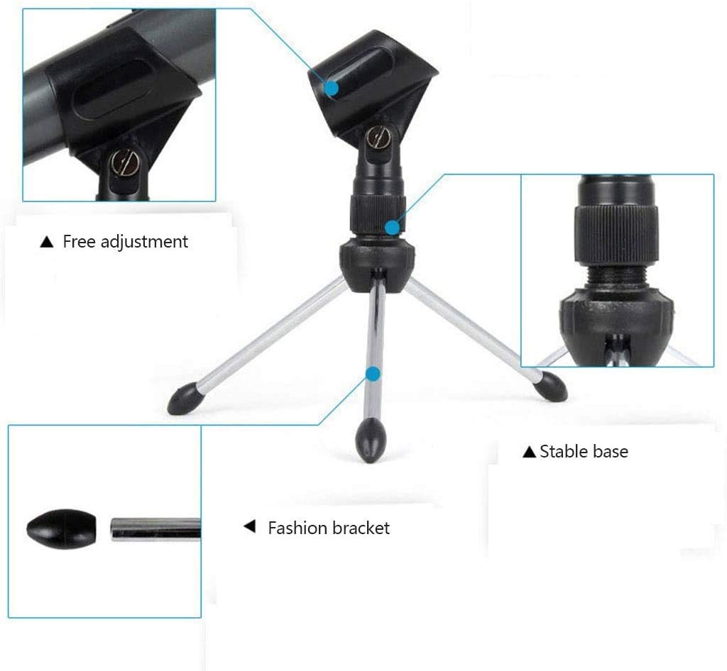 Mikrofon do mikrofonu komputerowego, mikrofonu do laptopa, mikrofonu dookólnego 3,5 mm Plug and Play ze stojakiem na biurko;