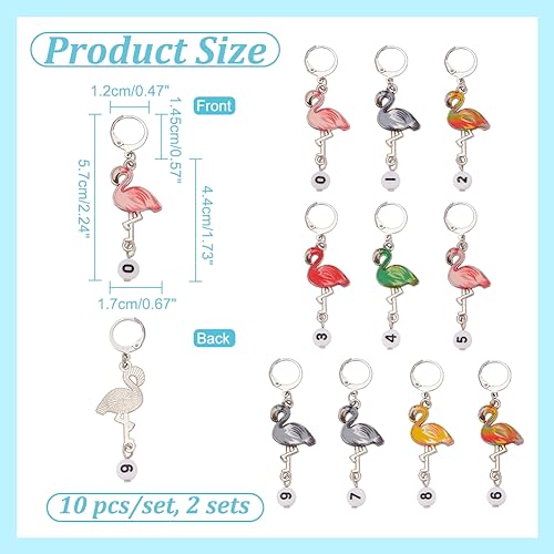 NBEADS 20 Pcs Flamingo Stitch Markers - Image 2