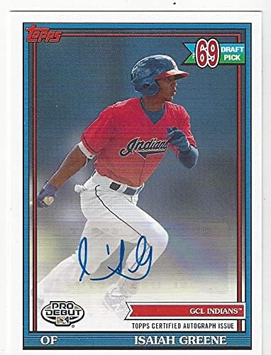 Isiah Green Autographed Pro Debut #69 Draft Pick Collectible Baseball Card - 2021 Topps Pro Debut Baseball Card #PB-173 (Cleveland Indians)