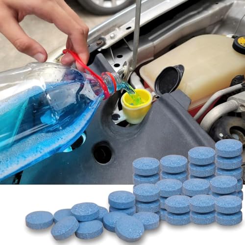 Image of HSR Car Windshield Wiper Cleaning Tablets, Car Windshield Washer Solid Tablets, Remove Glass Stains, Glass Cleaner Tablets (Pack of 30)