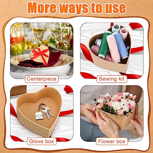 Geyee 24 Pcs Heart Shaped Paper Mache Box, Gift Box with Lid 3. 9 Inch Nesting DIY Cardboard for Decoupaging Painting Storing Jewelry Treasure