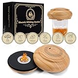 Electric Whiskey Smoker Kit with 6 Wood Chips, Portable Cocktail Smoker, Rechargeable Drink Infuser for Whiskey, Bourbon, Rum, Old Fashioned, Home Bar Accessories, Gift for Men, Dad, Whiskey Lovers