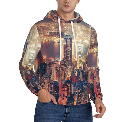 Sweat à capuche Hong Kong pour homme pull décontracté à manches longues avec cordon