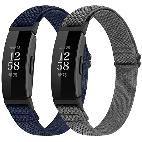 Yunshare Elastisch Nylon Armband Kompatibel mit Fitbit Inspire 3/Inspire 2/Inspire HR/Ace 2/Ace 3 Armband, Atmungsaktives verstellbares Ersatzarmband fur Damen Herren
