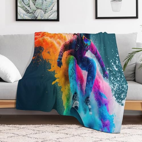 Couverture Snowboard douce pour moments cocooning sur le canapé et le lit - 3