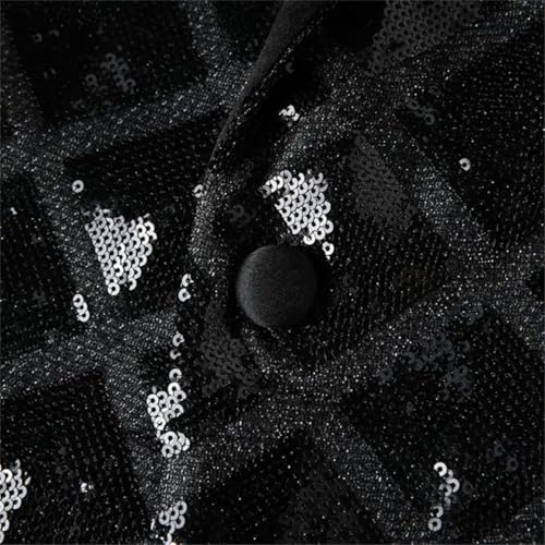 Men's Wedding Tuxedo Jacket Glitter Shiny Pattern One Button Blazer For Banquet3