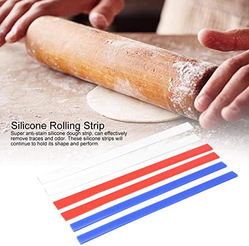 3 Pcs Silicone Rolling Strip Pin Rail Track Bar Leveler Strips Set Perfection Thickness Guides Leveling Device for Pastry Baking Cookies Length 15 inch 2mm 4mm 6mm