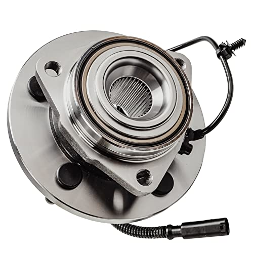 Image of Detroit Axle - 2 Front Wheel Bearing Hubs Assembly for 2005-2010 Dodge Dakota, 2006-2008 Mitsubishi Raider, 2011 Ram Dakota 4-Wheel ABS, 5 Lug