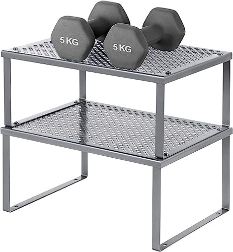 Songmics Cabinet Shelf Organizers, Shelf Organizer, Countertop Organizer, Shelf Riser, Stackable, Expandable, Set Of 2 Metal Kitchen Counter Shelves, Silver Ukcs01Sv #TOP3