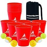 Aivalas Giant Yard Pong Outdoor Games Basketball Game with XL Size Buckets, Outdoor Yard Games for Lawn, Beach, Camping and Family Fun, Toss Throwing Games for Adults and Family