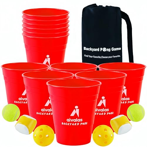 Aivalas Giant Yard Pong Outdoor Games Basketball Game with XL Size Buckets, Outdoor Yard Games for Lawn, Beach, Camping and Family Fun, Toss Throwing Games for Adults and Family