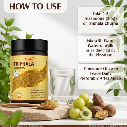 Image of Multani Triphala Churna (120gm) | Ayurvedic Digestive & Constipation Relief Powder | Natural Blood Purifier