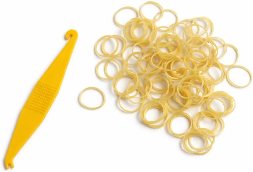 Dentosmile Orthodontic Intraoral Latex Elastics| Dental elastics| Tooth Colours, Size 1/8" - 4.5 Oz Pack of 100 Pcs in Multiple Packaging (1)