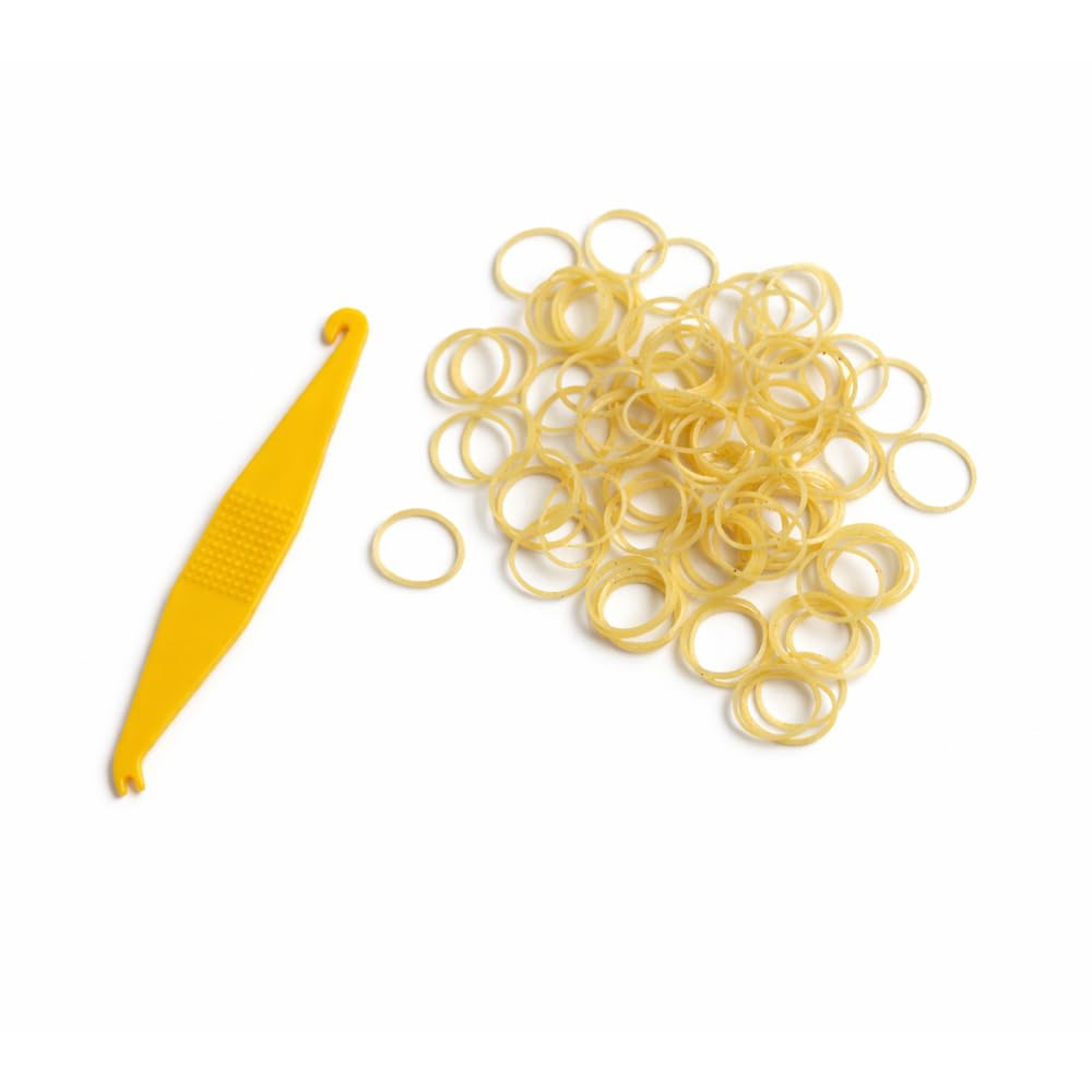 Dentosmile Orthodontic Intraoral Latex Elastics| Dental elastics| Tooth Colours, Size 1/8" - 4.5 Oz Pack of 100 Pcs in Multiple Packaging (1)