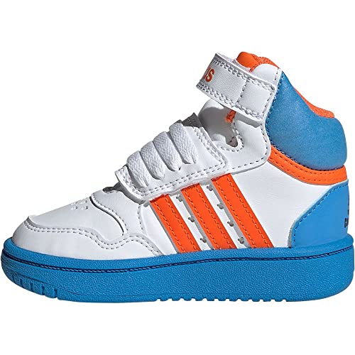 adidas Garçon Hoops Mid 3.0 Mickey Ac I Sneaker, Ftwr White Impact Orange Pulse Blue, 25 EU