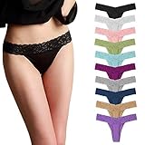 Xiaopang Tanga 10 Unids/Pack Elegante Encaje Algodón Mujeres G-String Thong Más Tamaño Bragas Ropa Interior Sexy XXL Color Aleatorio de algodón