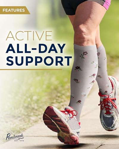 Image of Pembrook Bamboo Viscose Light Compression Socks - 3 Pairs | 8-15 mmhg Compression Socks | Knee High Comfort Support Socks