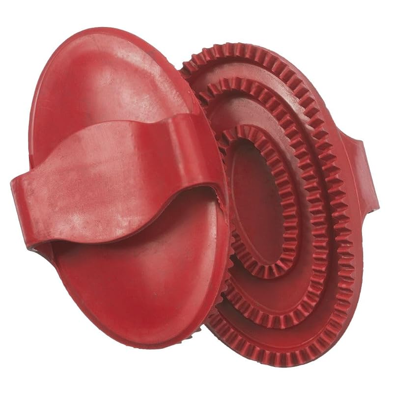 Rasqueadeira para Cavalos de Borracha Flexível Tough 1 Vermelha Tamanho Único