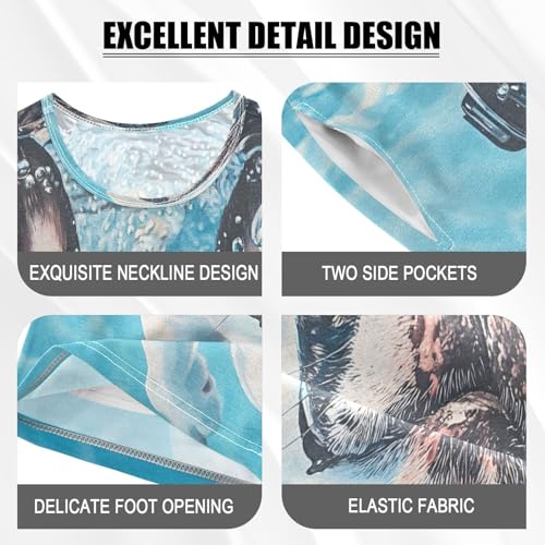 ALAZA Bulldog Dog Water Bubble Pajamas Set Short Sleeve Cotton Sleepwear Summer Pjs 2 Piece 5-14Y4