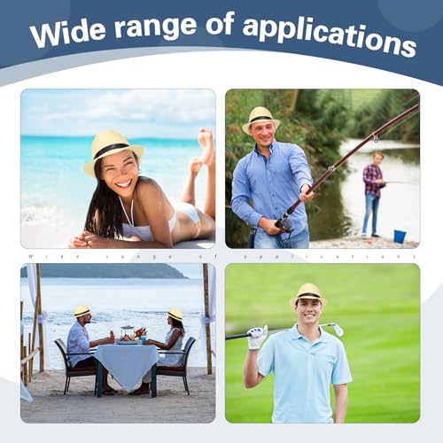 Image of Suhine 36 Pcs Men Fedora Hats for 20s Party Supplies Panama Cap Straw Short Brim for Prom Wedding Summer Party Costume Women