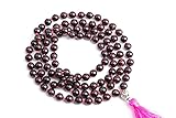 Natural Red Garnet Mala Prayer Beads Necklace/Bracelet Strand, One full strand, Round- 108 Mala...