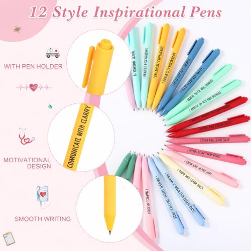 Image of Mooliwe 24 Pcs Positive Affirmation Gift Set Gratitude Notebooks with Pens Small Bags Motivational Encouragement Notepads Daily Affirmations Journal for Women Stress Relief Self Care (Nurse)