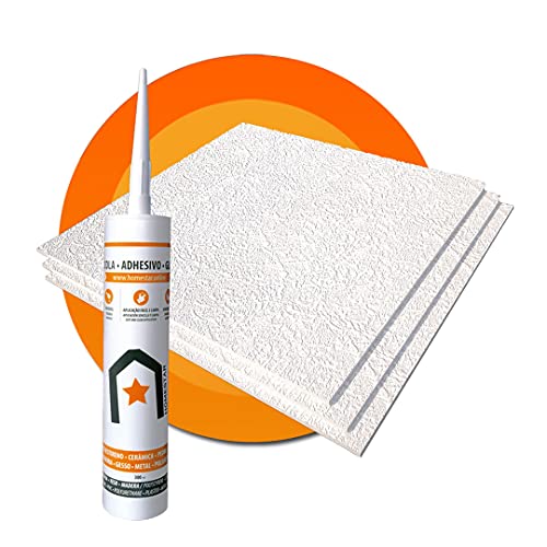 PACK 8x PANELES DECORATIVOS PARED/TECHO"D83" POLIESTIRENO POLIESPAN (8x Paneles + 1 Adhesivo 300ml) :: REVESTIMIENTOS HOMESTAR® Cover