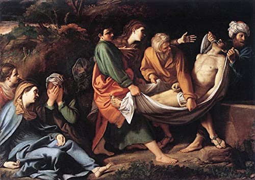 Toile la mise au tombeau du Christ Sisto Badalocchio pour décoration salon moderne