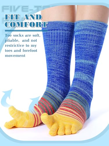 Image of Fourluoo 3 /6 Pairs Women Toe Socks Cotton Breathable Ankle Five Toe Socks for Men Women Athletic Running