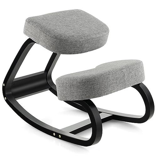 DORTALA Ergonomic Kneeling Chair, Rocking Knee Chair for Upright Posture,
