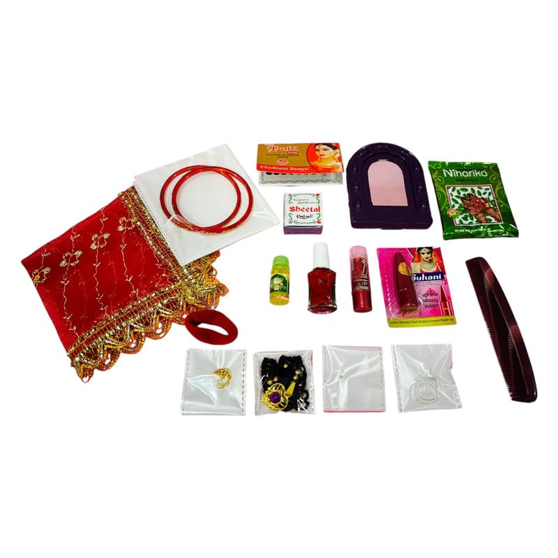 Image of 16 Solah Shringar Set | Complete Artificial Jewelry Set for Mataji & Deviji | Essential Puja Accessories for Navratri, Diwali & Karwa Chauth | Multipurpose Religious Puja Kit